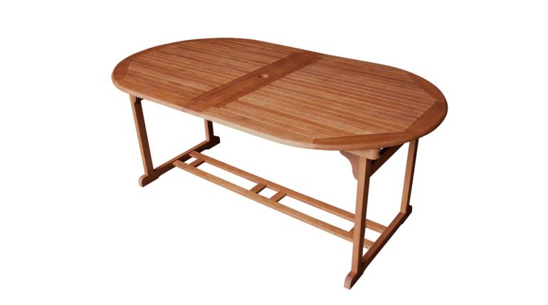 Der Gartentisch Holz ausziehbar Cadiz ist auch FSC zertifiziertem Eukalyptusholz gefertigt