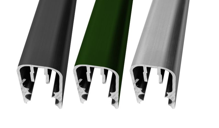 Doppelstabmatten Handlauf aus Aluminium in den Farben Silber, Anthrazit und Grün