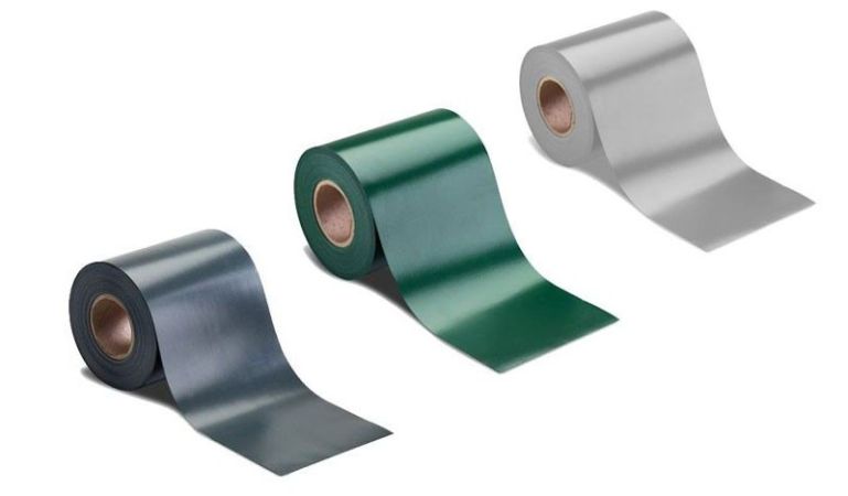 Für Matten mit 50 x 200 mm Maschung: Doppelstabmattenzaun Sichtschutzstreifen zum Einflechten. Erhältlich in Anthrazit, Grün und Silber