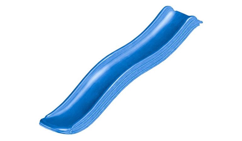 Mit Schwung hinein in ein neues Abenteuer: Blaue Wellenrutsche aus stabilem Kunststoff für 90 cm Podesthöhe 